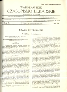 Warszawskie Czasopismo Lekarskie 1933 R.10 nr 24