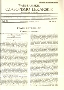 Warszawskie Czasopismo Lekarskie 1933 R.10 nr 29-30