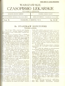 Warszawskie Czasopismo Lekarskie 1933 R.10 nr 31-32