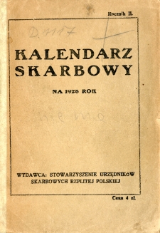 Kalendarz Skarbowy na 1928 rok