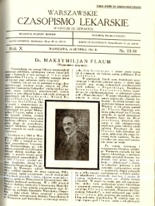 Warszawskie Czasopismo Lekarskie 1933 R.10 nr 33-34