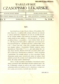 Warszawskie Czasopismo Lekarskie 1933 R.10 nr 35-36