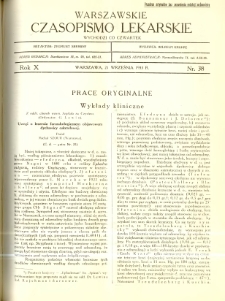 Warszawskie Czasopismo Lekarskie 1933 R.10 nr 38