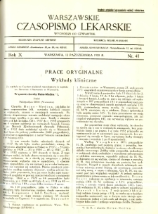 Warszawskie Czasopismo Lekarskie 1933 R.10 nr 41
