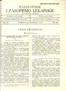 Warszawskie Czasopismo Lekarskie 1933 R.10 nr 43