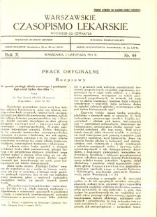 Warszawskie Czasopismo Lekarskie 1933 R.10 nr 44