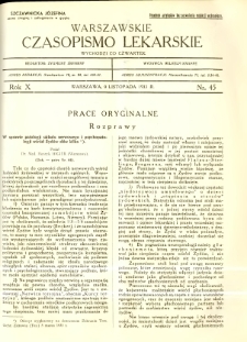 Warszawskie Czasopismo Lekarskie 1933 R.10 nr 45