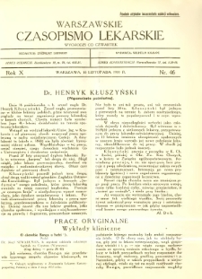 Warszawskie Czasopismo Lekarskie 1933 R.10 nr 46