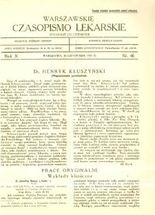 Warszawskie Czasopismo Lekarskie 1933 R.10 nr 46
