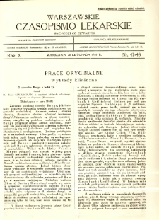 Warszawskie Czasopismo Lekarskie 1933 R.10 nr 47-48