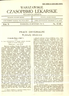 Warszawskie Czasopismo Lekarskie 1933 R.10 nr 47-48