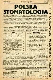 Polska Stomatologja 1932 R.10 nr 1