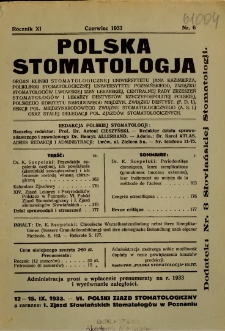 Polska Stomatologja 1933 R.11 nr 6