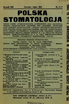 Polska Stomatologja 1935 R.13 nr 6-7