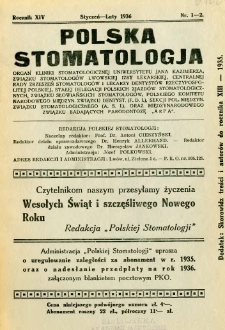 Polska Stomatologja 1936 R.14 nr 1-2
