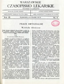 Warszawskie Czasopismo Lekarskie 1932 R.9 nr 4