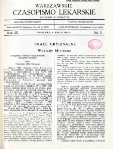 Warszawskie Czasopismo Lekarskie 1932 R.9 nr 5