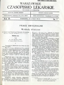Warszawskie Czasopismo Lekarskie 1932 R.9 nr 7