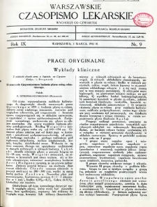 Warszawskie Czasopismo Lekarskie 1932 R.9 nr 9