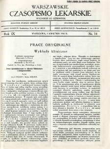 Warszawskie Czasopismo Lekarskie 1932 R.9 nr 14