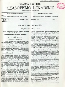 Warszawskie Czasopismo Lekarskie 1932 R.9 nr 23