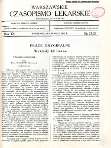 Warszawskie Czasopismo Lekarskie 1932 R.9 nr 25-26