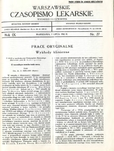 Warszawskie Czasopismo Lekarskie 1932 R.9 nr 27