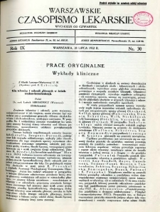 Warszawskie Czasopismo Lekarskie 1932 R.9 nr 30