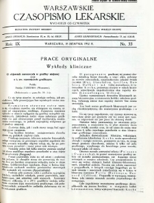 Warszawskie Czasopismo Lekarskie 1932 R.9 nr 33