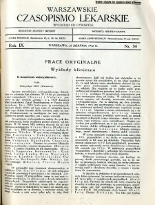 Warszawskie Czasopismo Lekarskie 1932 R.9 nr 34