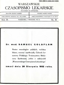 Warszawskie Czasopismo Lekarskie 1932 R.9 nr 35
