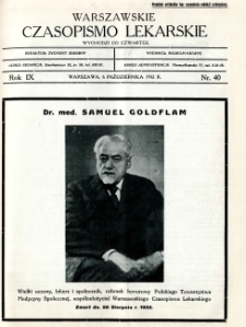 Warszawskie Czasopismo Lekarskie 1932 R.9 nr 40
