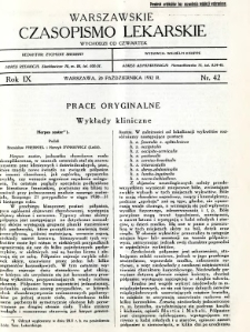 Warszawskie Czasopismo Lekarskie 1932 R.9 nr 42