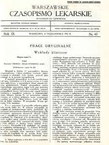 Warszawskie Czasopismo Lekarskie 1932 R.9 nr 43