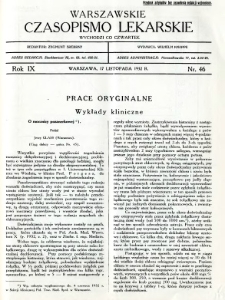 Warszawskie Czasopismo Lekarskie 1932 R.9 nr 46