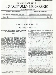 Warszawskie Czasopismo Lekarskie 1932 R.9 nr 48