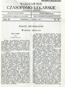 Warszawskie Czasopismo Lekarskie 1932 R.9 nr 50
