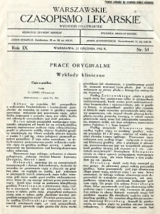 Warszawskie Czasopismo Lekarskie 1932 R.9 nr 51