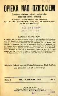 Opieka nad Dzieckiem 1923 R.1 nr 3
