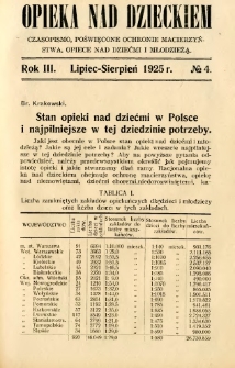 Opieka nad Dzieckiem 1925 R.3 nr 4