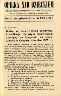 Opieka nad Dzieckiem 1925 R.3 nr 5