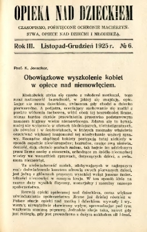 Opieka nad Dzieckiem 1925 R.3 nr 6