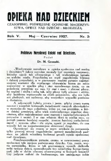 Opieka nad Dzieckiem 1927 R.5 nr 3