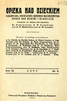 Opieka nad Dzieckiem 1931 R.9 nr 2