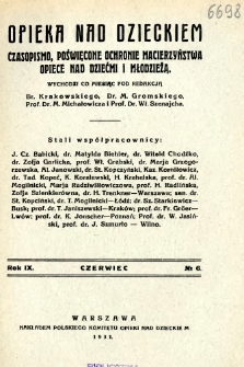 Opieka nad Dzieckiem 1931 R.9 nr 6