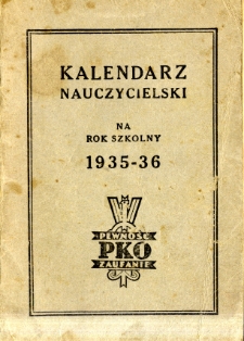 Kalendarz nauczycielski na rok szkolny 1935-36
