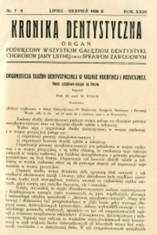 Kronika Dentystyczna 1928 R.23 nr 7-8