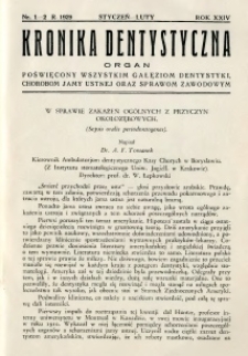 Kronika Dentystyczna 1929 R.24 nr 1-2
