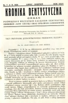 Kronika Dentystyczna 1929 R.24 nr 7-8