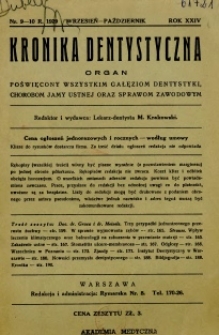 Kronika Dentystyczna 1929 R.24 nr 9-10